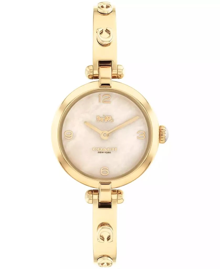 商品Coach|Women's Cary Gold-tone Bangle Bracelet Watch,价格¥1441,第1张图片