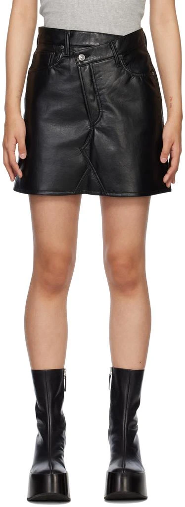 商品AGOLDE|Black Criss Cross Leather Miniskirt,价格¥865,第1张图片