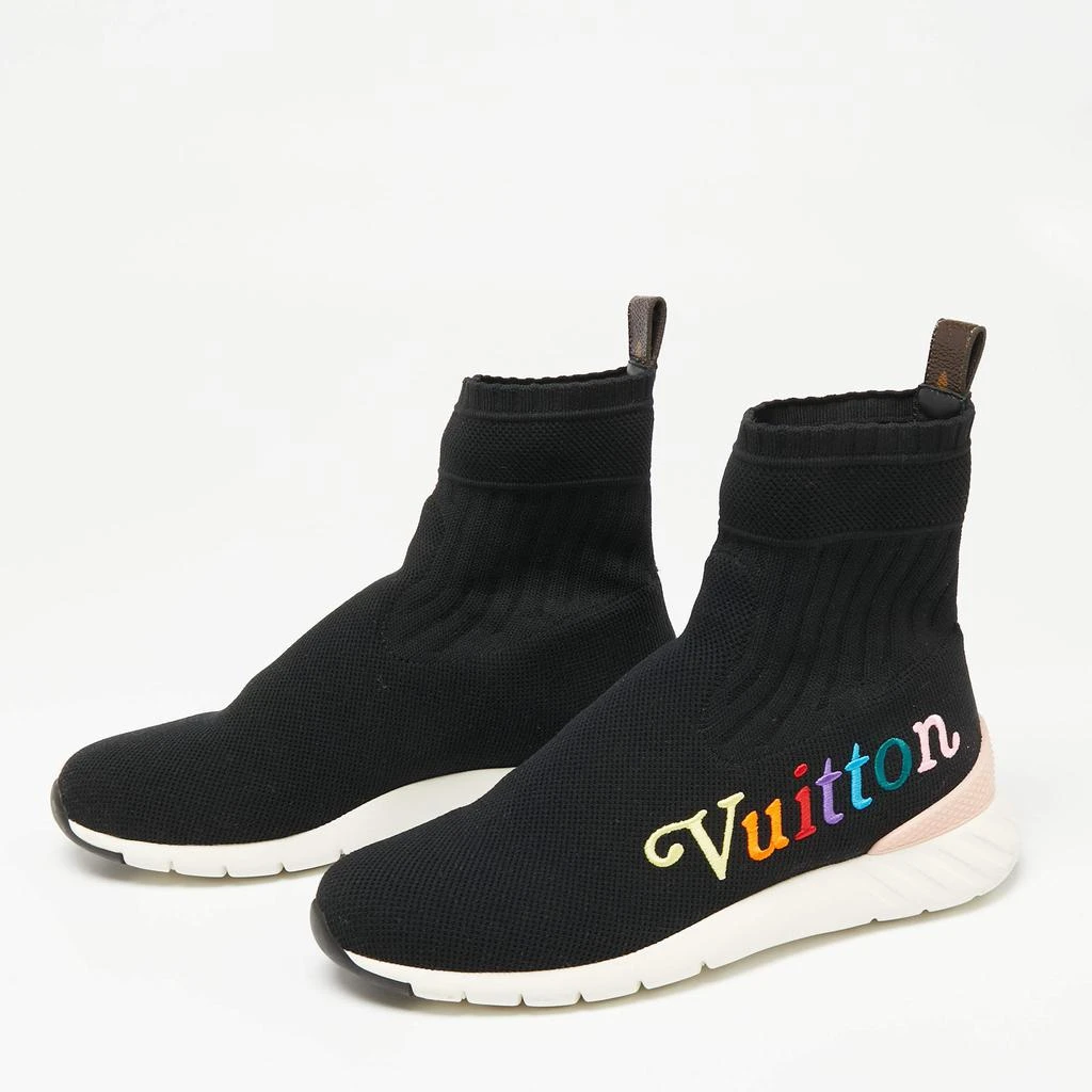 商品[二手商品] Louis Vuitton|Louis Vuitton Black Knit Fabric Aftergame High-Top Sneakers Size 37.5,价格¥4030,第2张图片详细描述