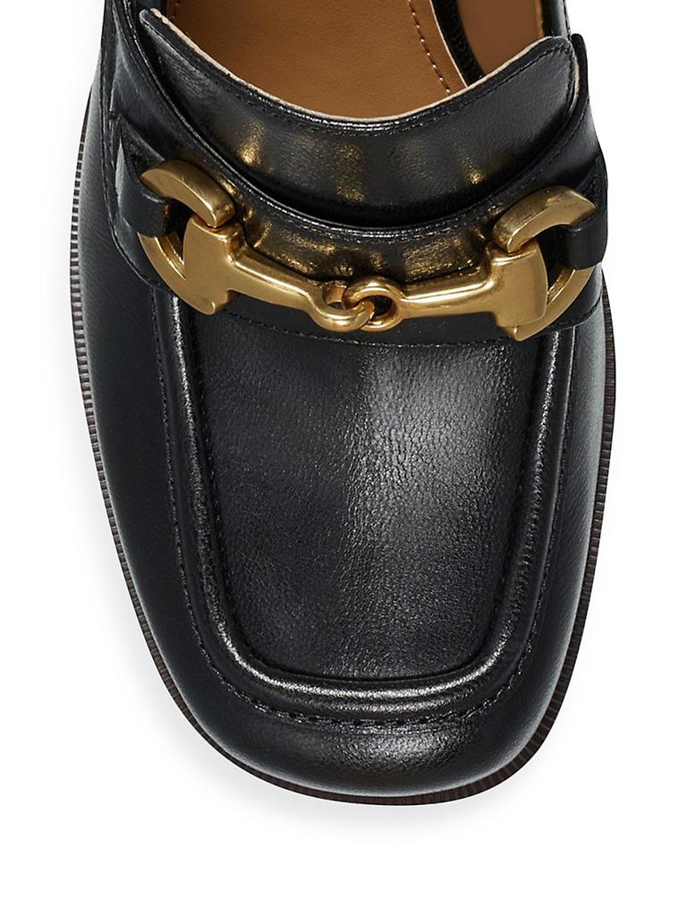 Machi 85MM Leather Block-Heel Loafers商品第4张图片规格展示