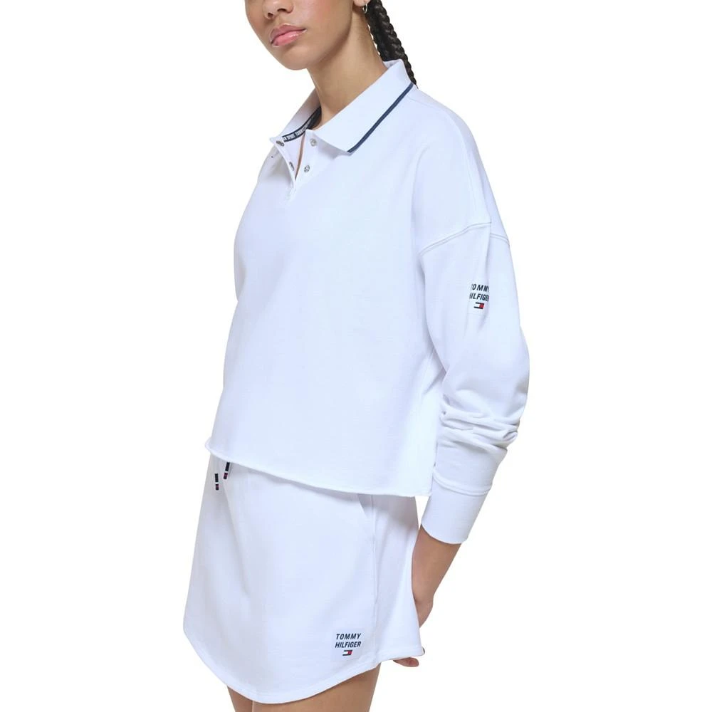 商品Tommy Hilfiger|Women's French Terry Cropped Polo Sweatshirt,价格¥224,第3张图片详细描述