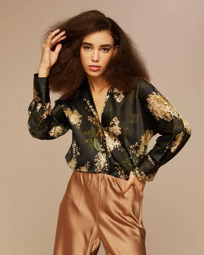 商品Vince|Floral-Print Silk Button-Front Blouse,价格¥1046,第2张图片详细描述