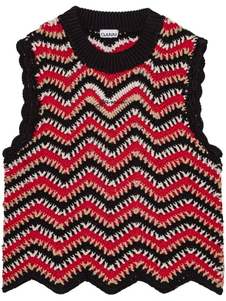 商品Ganni|CROCHET COTTON VEST,价格¥1461,第1张图片