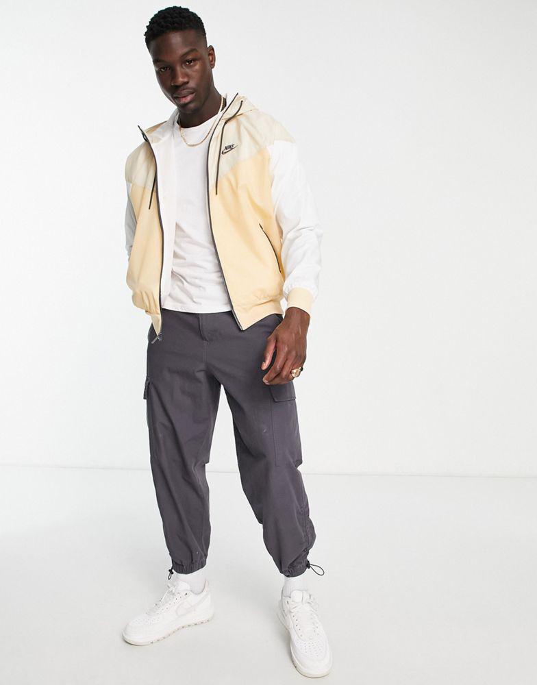 Nike Sport Essentials lightweight woven windrunner jacket in stone and white - STONE商品第3张图片规格展示