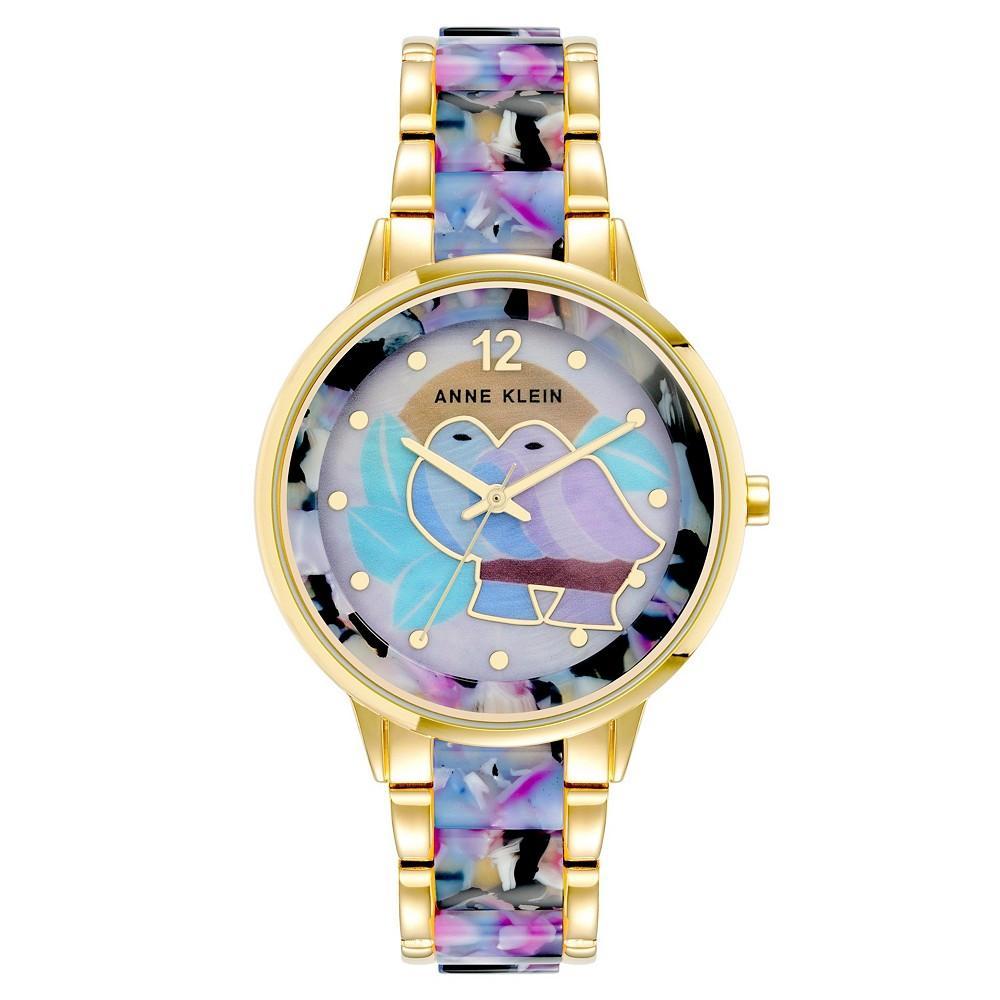 商品Anne Klein|Women's Three-Hand Quartz Rose Gold-Tone Alloy with Multi-Color Resin Bracelet Watch, 37mm,价格¥330,第1张图片