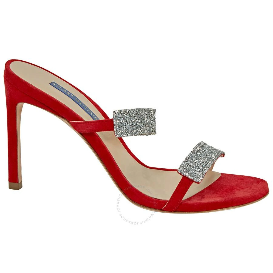 商品Stuart Weitzman|Ladies Razzle 95 Sue Crystal Red Sandals,价格¥1274,第1张图片