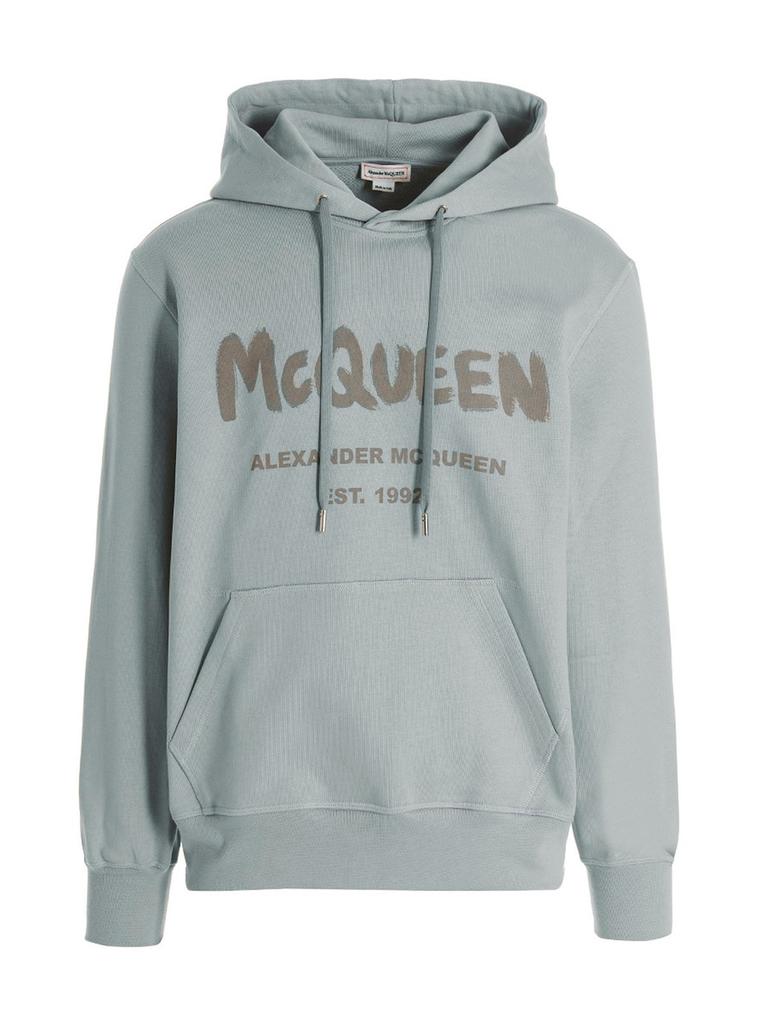 Alexander McQueen Logo Printed Drawstring Hoodie商品第1张图片规格展示