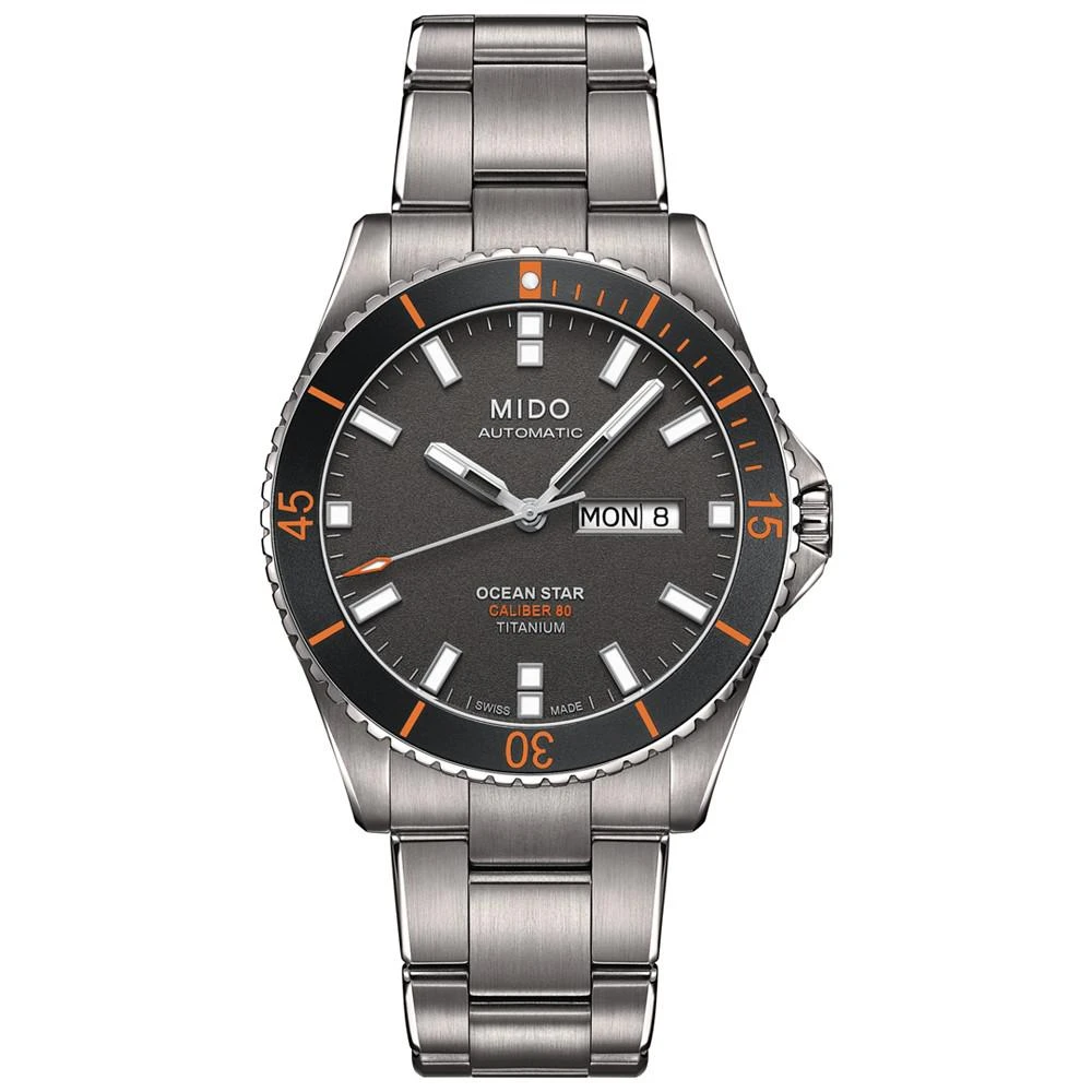商品MIDO|Men's Swiss Automatic Ocean Star Captain V Titanium Bracelet Watch 42.5mm,价格¥8169,第1张图片