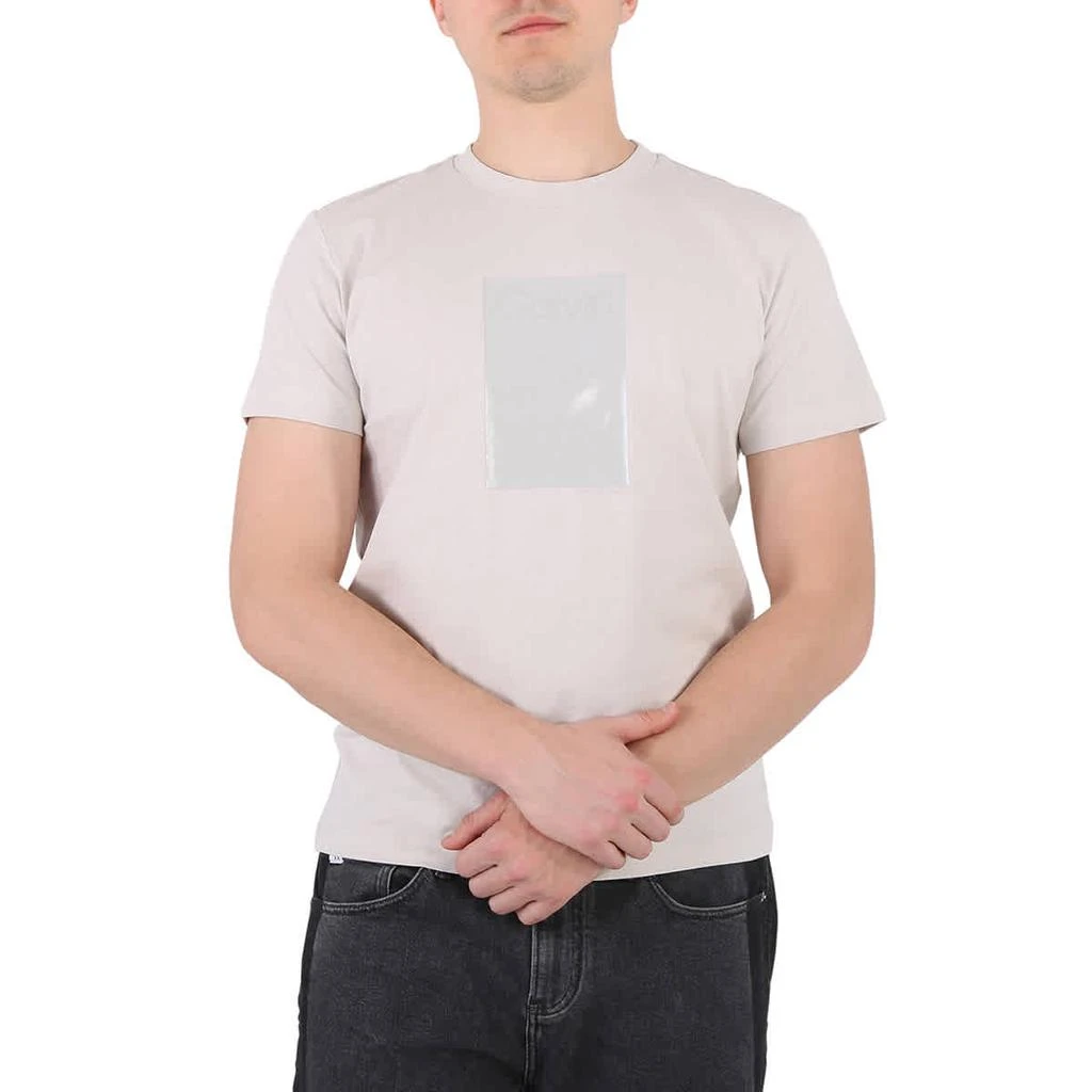 商品Calvin Klein|Men's Stratus Grey Logo Box Print Cotton T-shirt,价格¥277,第1张图片