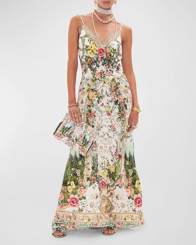 商品Camilla|Bias Silk Full-Length V-Neck Slip Dress,价格¥4919,第1张图片