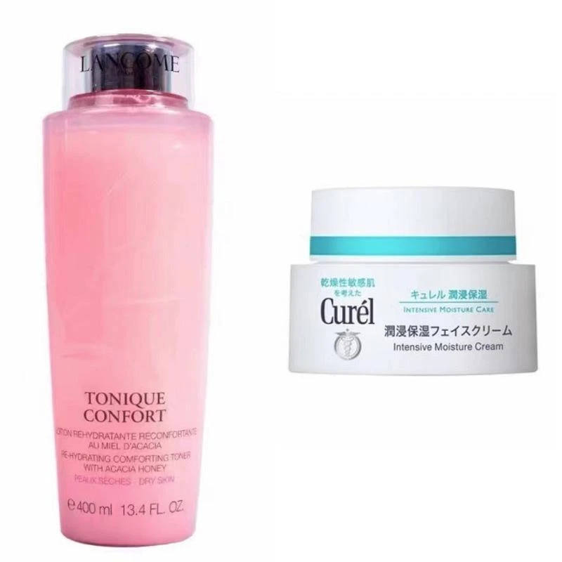商品Lancôme|兰蔻 清莹柔肤化妆水粉水400ml +珂润 浸润保湿面霜 40G,价格¥249,第1张图片