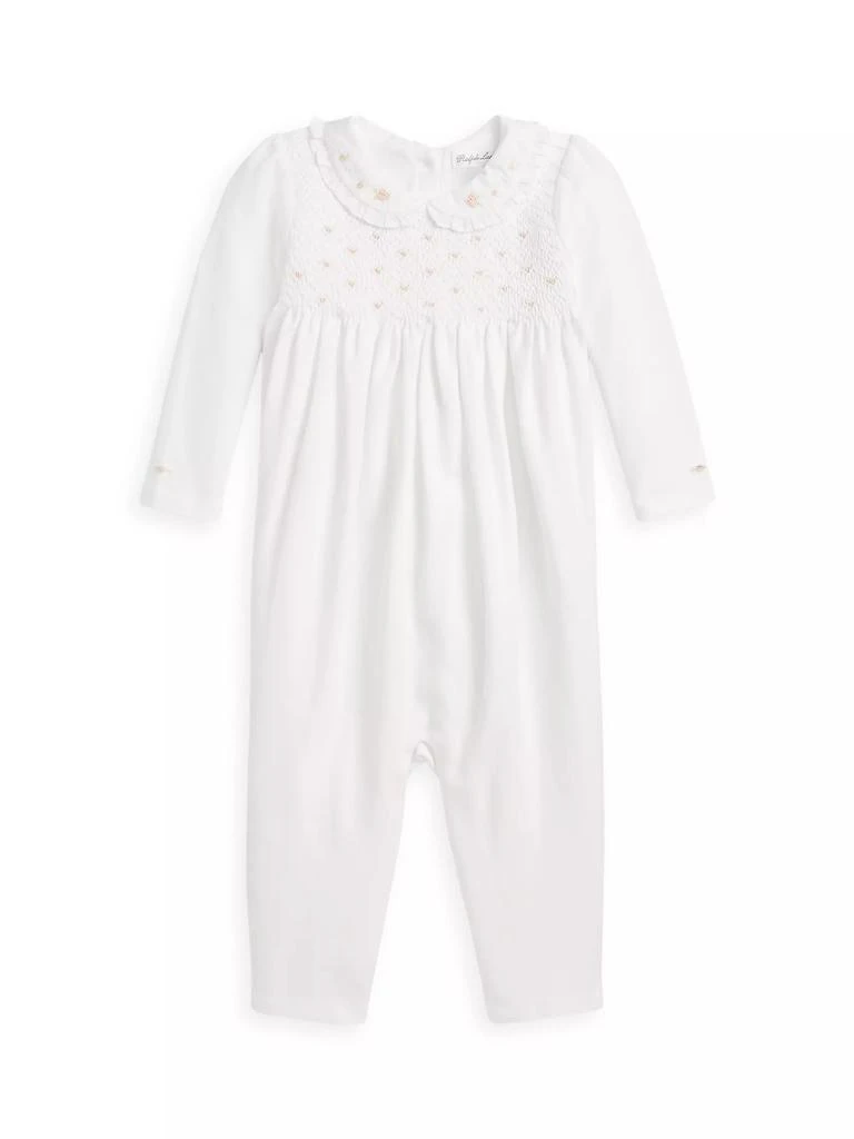 商品Ralph Lauren|Baby Girl's Smocked Organic Cotton Onesie,价格¥931,第1张图片