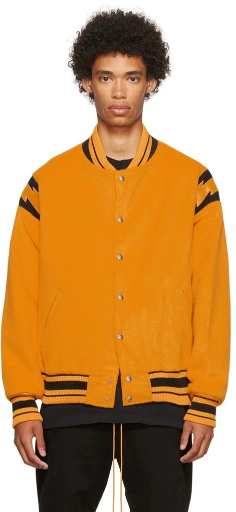 商品Rhude|黄色 Lightning 棒球夹克,价格¥6347,第1张图片