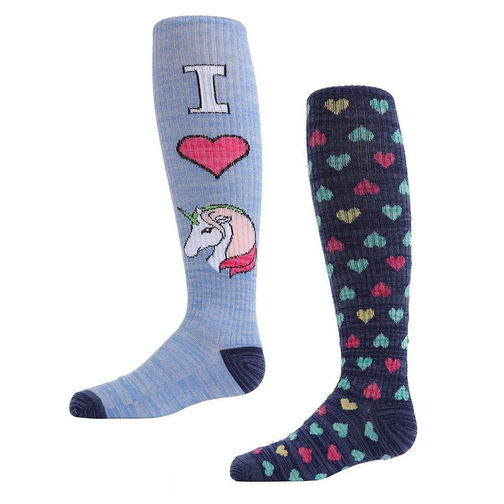 商品Memoi|2 Pairs Girl's I Love Unicorns Knee High Socks,价格¥120,第1张图片
