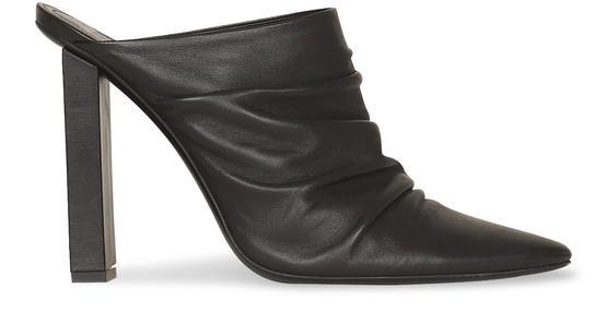 商品Balmain|Ulla 褶皱款皮革穆勒鞋,价格¥7656,第1张图片