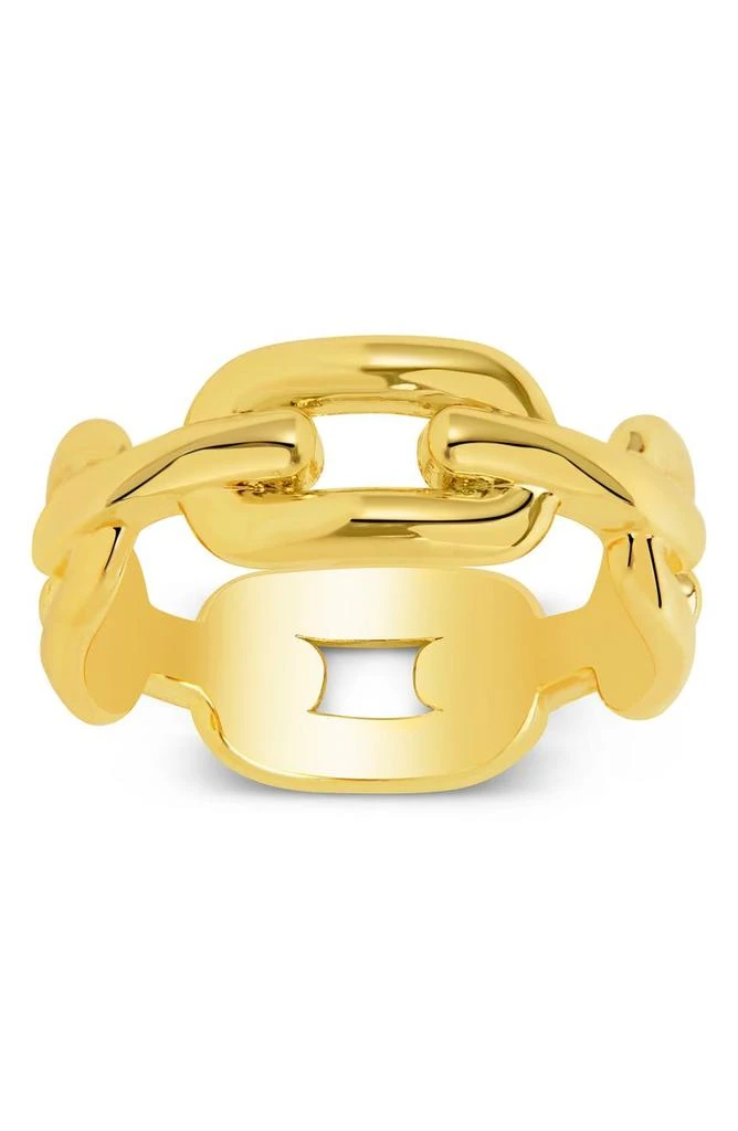 商品Sterling Forever|14K Gold Plated Scout Chain Ring,价格¥165,第3张图片详细描述