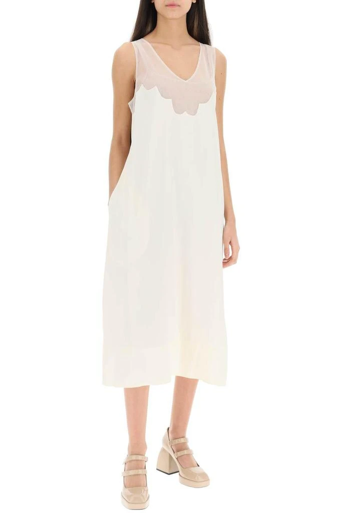 商品Simone Rocha|MIDI DRESS WITH TULLE NECKLINE,价格¥2831,第2张图片详细描述