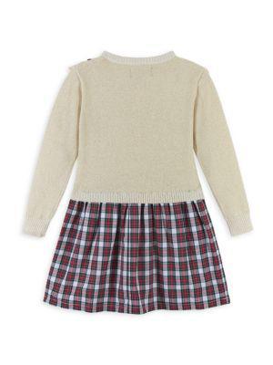 商品Andy & Evan|Little Girl's & Girl's Varsity Ruffle Sweater Dress,价格¥288,第4张图片详细描述