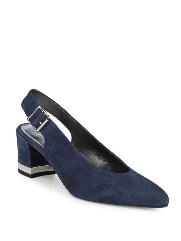 商品Stuart Weitzman|Lamella 麂皮粗跟奶奶鞋,价格¥1104,第1张图片