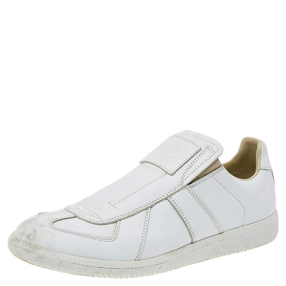 Maison Martin Margiela White Leather Slip on Sneakers Size 39商品第1张图片规格展示