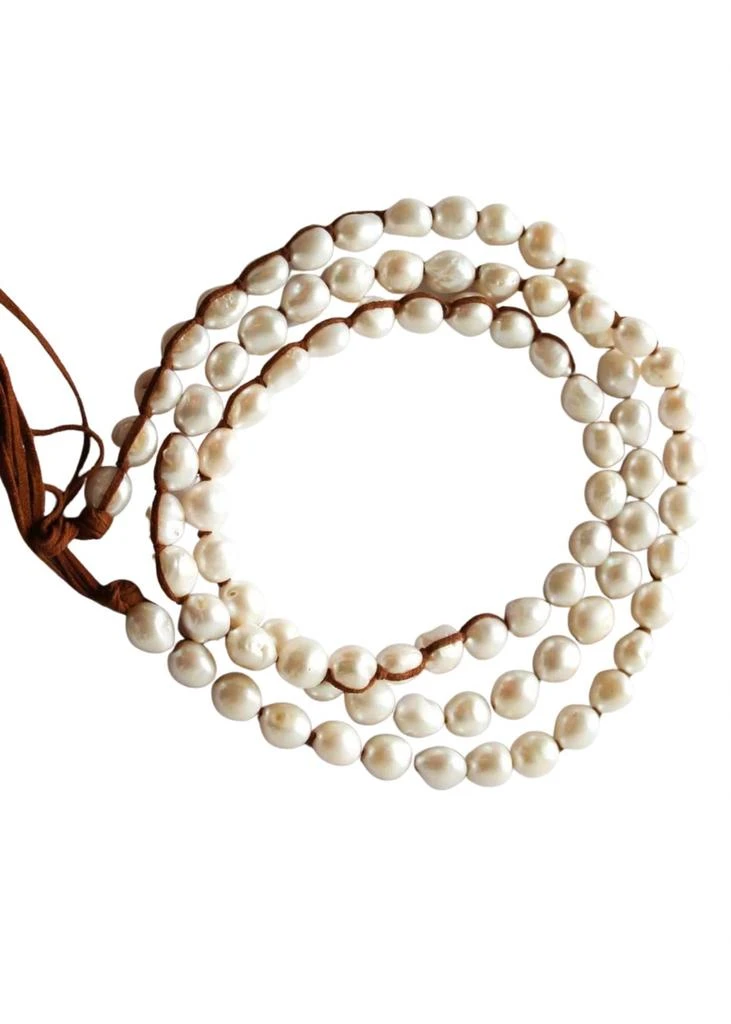 商品Tess & Tomy|Classic Boho Medium Pearl Necklace (Extra Long) in White,价格¥1551,第3张图片详细描述