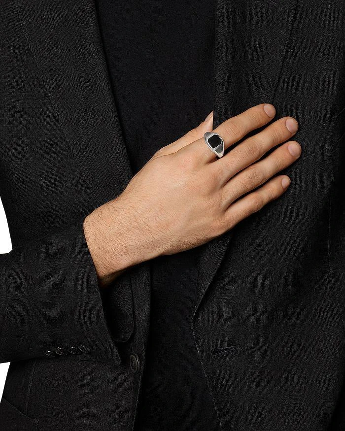 商品David Yurman|Men's Streamline® Signet Ring in Sterling Silver with Black Onyx, 14mm,价格¥3404,第3张图片详细描述