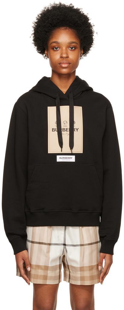 商品Burberry|Black Appliqué Hoodie,价格¥7332,第1张图片