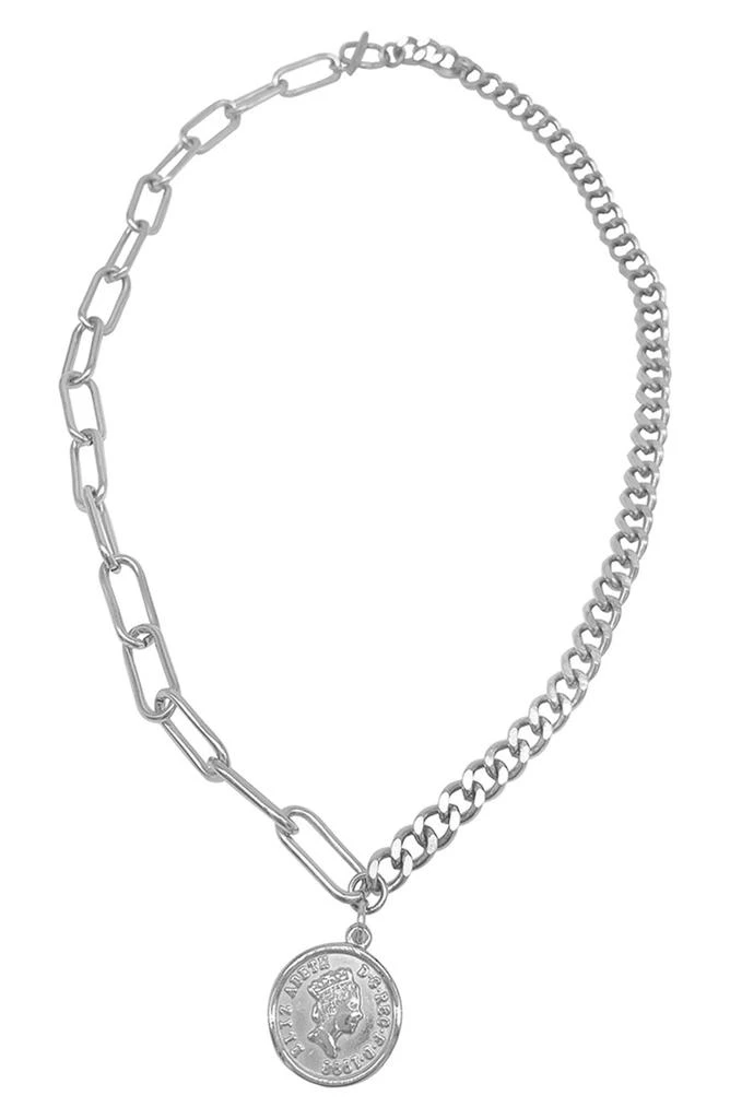 商品ADORNIA|Water Resistant Mixed Chain Coin Necklace,价格¥143,第1张图片