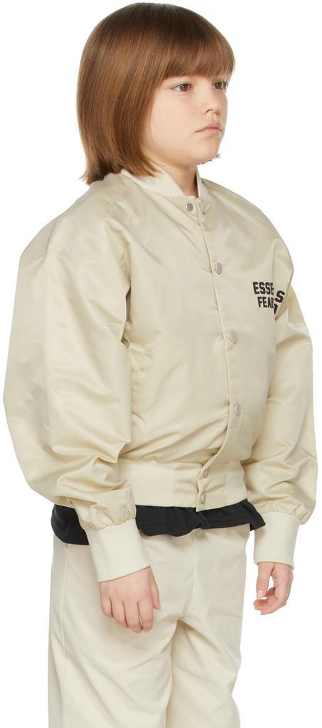 商品Essentials|Kids Beige Baseball Jacket,价格¥455,第5张图片详细描述