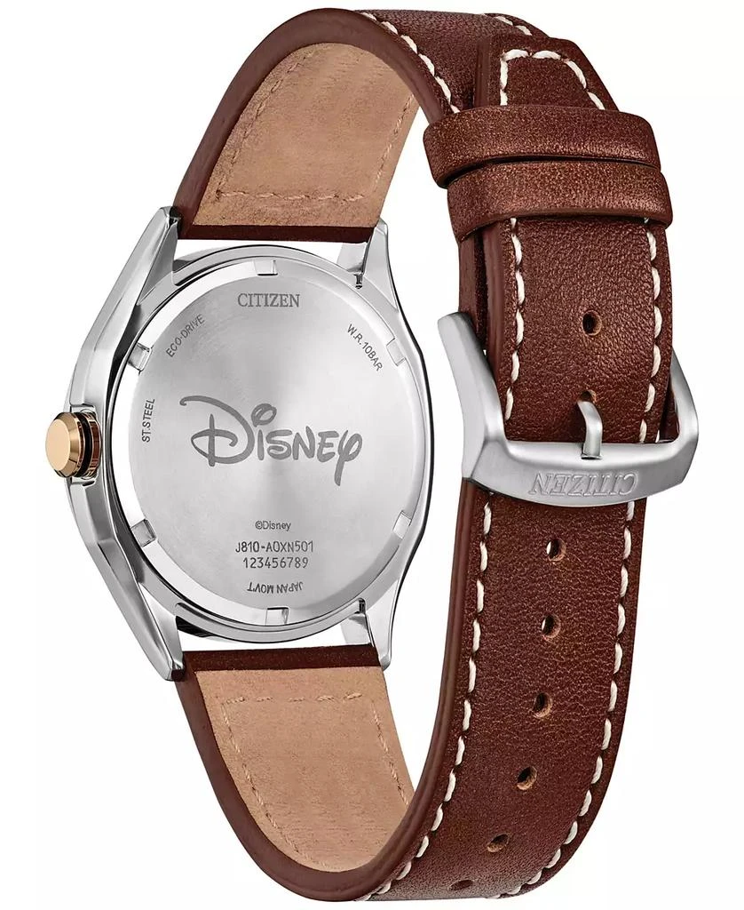 商品Citizen|Eco-Drive Men's Disney Mickey Mouse Explorer Brown Leather Strap Watch 41mm,价格¥2320,第3张图片详细描述