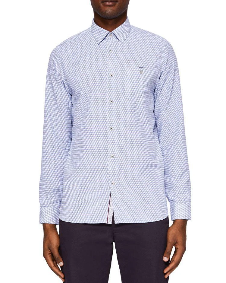 商品Ted Baker London|Ted Baker Wyne Polynosic Geo Print Regular Fit Button-Down Shirt,价格¥800,第1张图片