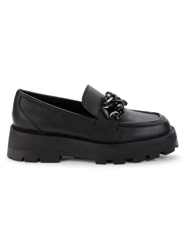 商品Karl Lagerfeld Paris|Marcia Embellished Leather Loafers,价格¥376,第1张图片