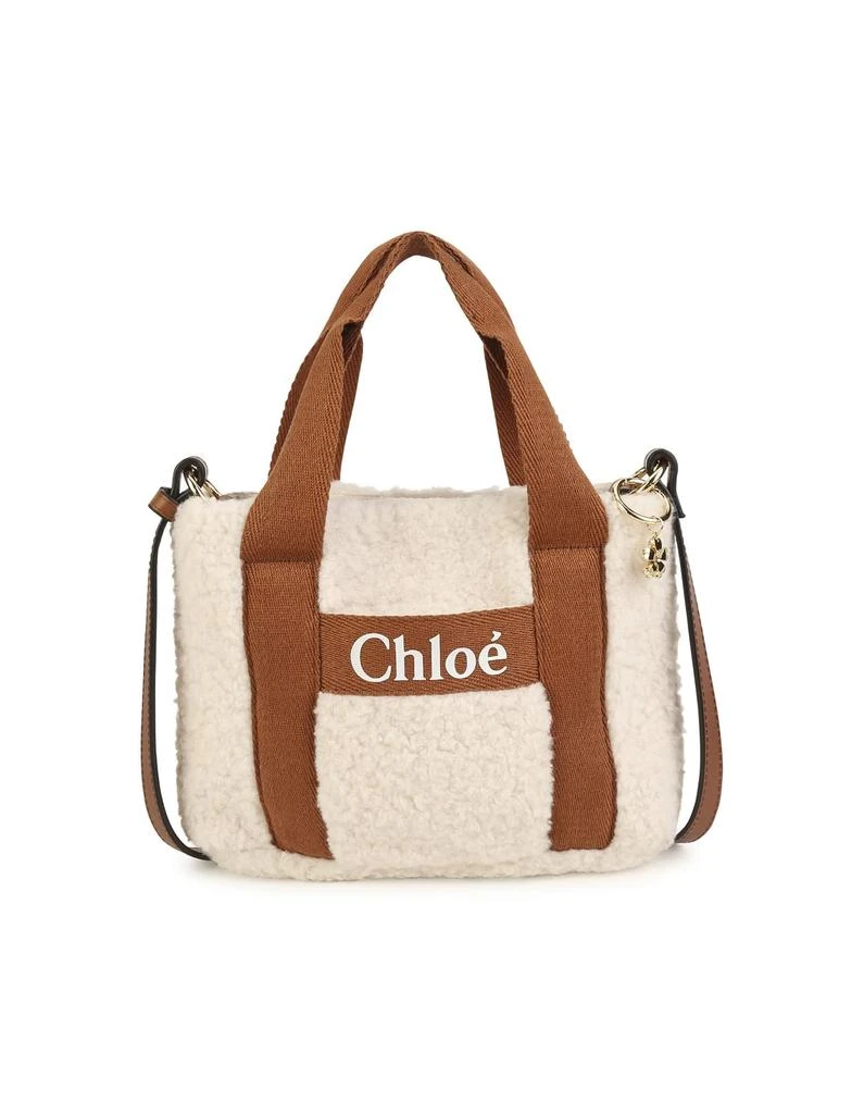 商品Chloé|象牙色和棕色人造羊毛皮单肩包,价格¥1681,第1张图片