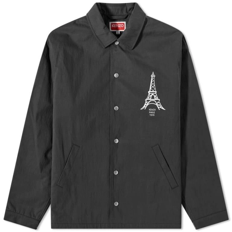 商品Kenzo|Kenzo Mens Black Eiffel Tower Coach Jacket, Size Small,价格¥1550,第1张图片