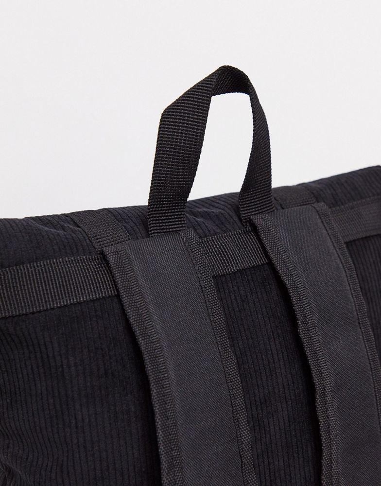 商品ASOS|ASOS DESIGN backpack in black cord with faux leather base,价格¥169,第6张图片详细描述