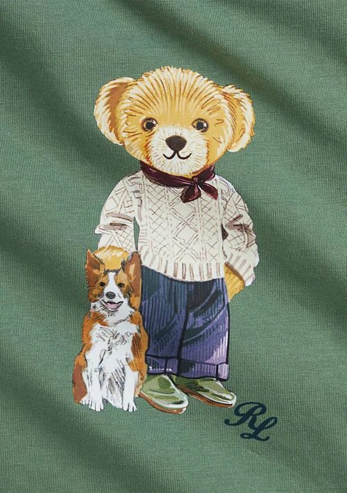 商品Ralph Lauren|Lauren Childrenswear Baby Boys Polo Bear Jersey T Shirt Fleece Pants Set,价格¥521,第3张图片详细描述