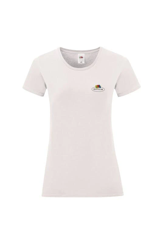 商品The Loom|Fruit of the Loom Womens/Ladies Vintage Small Logo T-Shirt (White),价格¥95,第1张图片