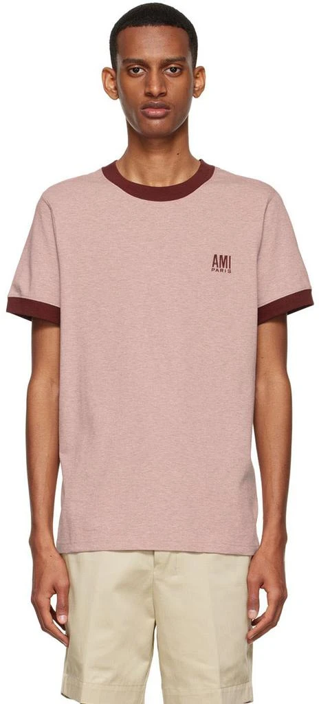 商品AMI|Pink Organic Cotton T-Shirt,价格¥278,第1张图片