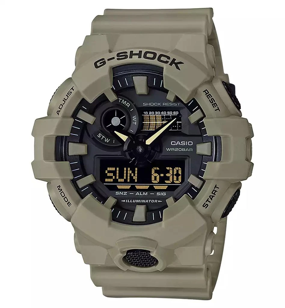 商品G-Shock|Men's Analog-Digital Beige Resin Strap Watch,价格¥740,第1张图片