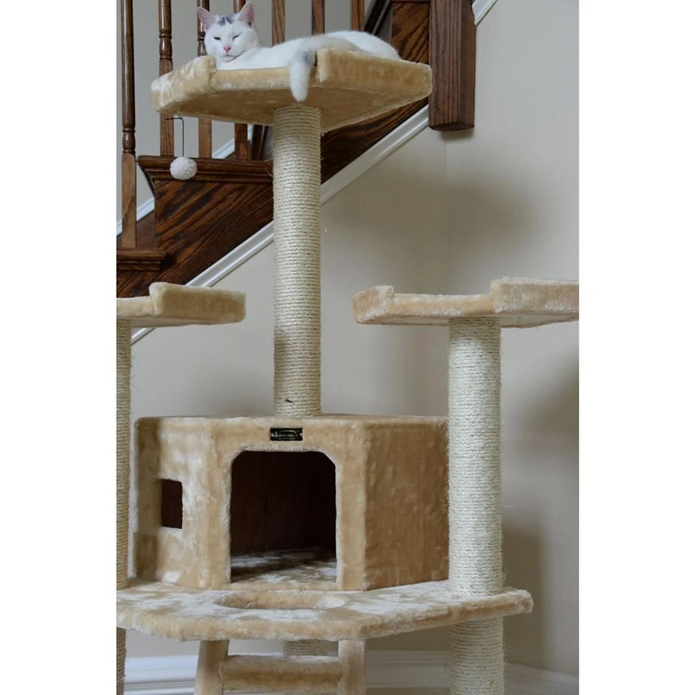 商品Macy's|Multi-Function Real Wood Cat Tower With Spacious Condo,价格¥2859,第4张图片详细描述