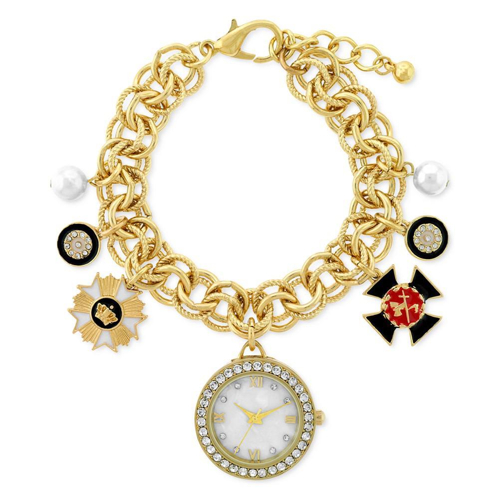 商品Charter Club|Women's Gold-Tone Charm Bracelet Watch 28mm, Created for Macy's,价格¥118,第1张图片