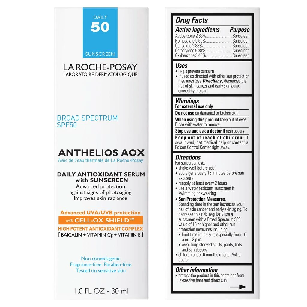 商品La Roche Posay|Anthelios AOX Face Serum Sunscreen SPF 50,价格¥340,第3张图片详细描述