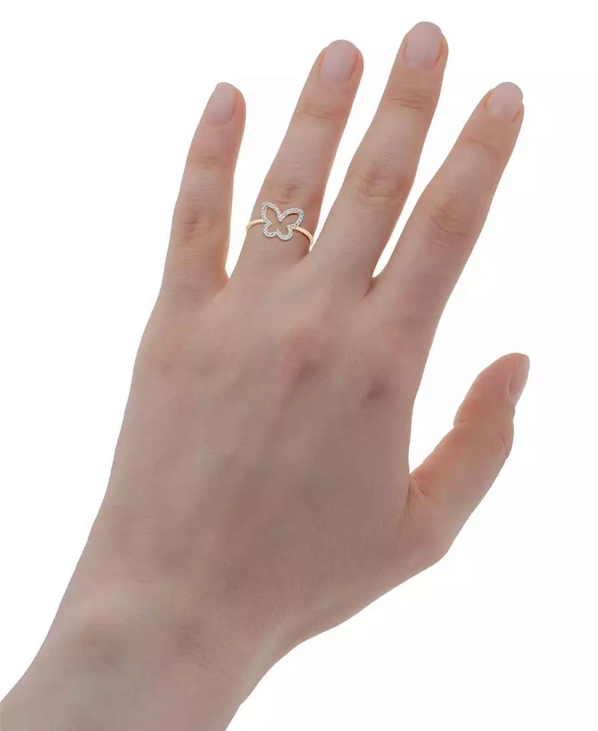 商品Wrapped|Diamond Butterfly Openwork Ring (1/20 ct. t.w.) in 10k Gold, Created for Macy's,价格¥1495,第2张图片详细描述
