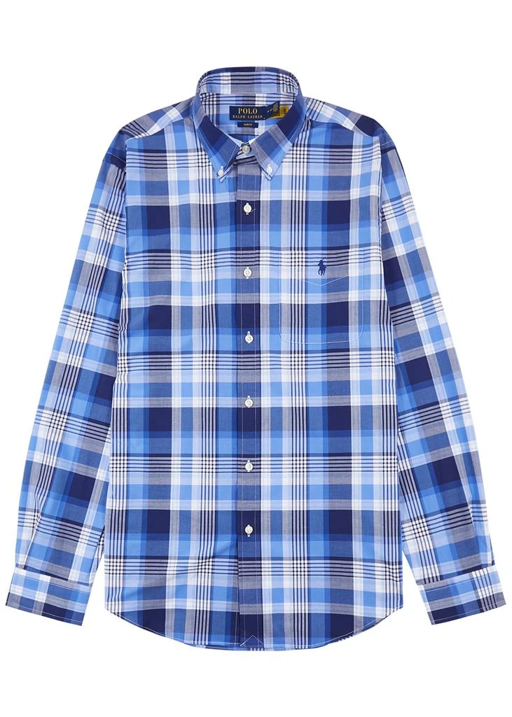 商品Ralph Lauren|Blue checked stretch-cotton shirt,价格¥502,第1张图片