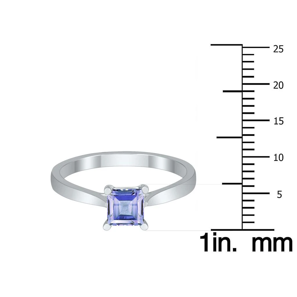 商品SSELECTS|Square Princess Cut 5Mm Tanzanite Solitaire Ring In 10K White Gold,价格¥2485,第4张图片详细描述