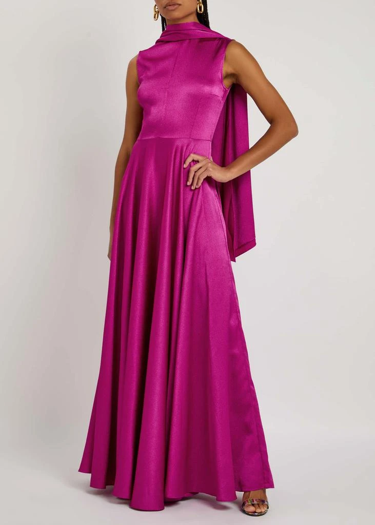 商品SOLACE LONDON|Emelia draped satin maxi dress,价格¥3157,第4张图片详细描述