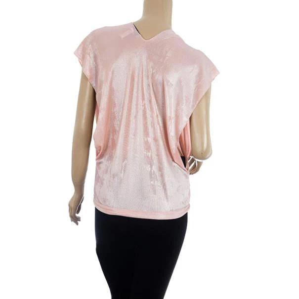 商品[二手商品] ROLAND MOURET|Roland Mouret Pink Metallic Stretch Top S,价格¥913,第3张图片详细描述