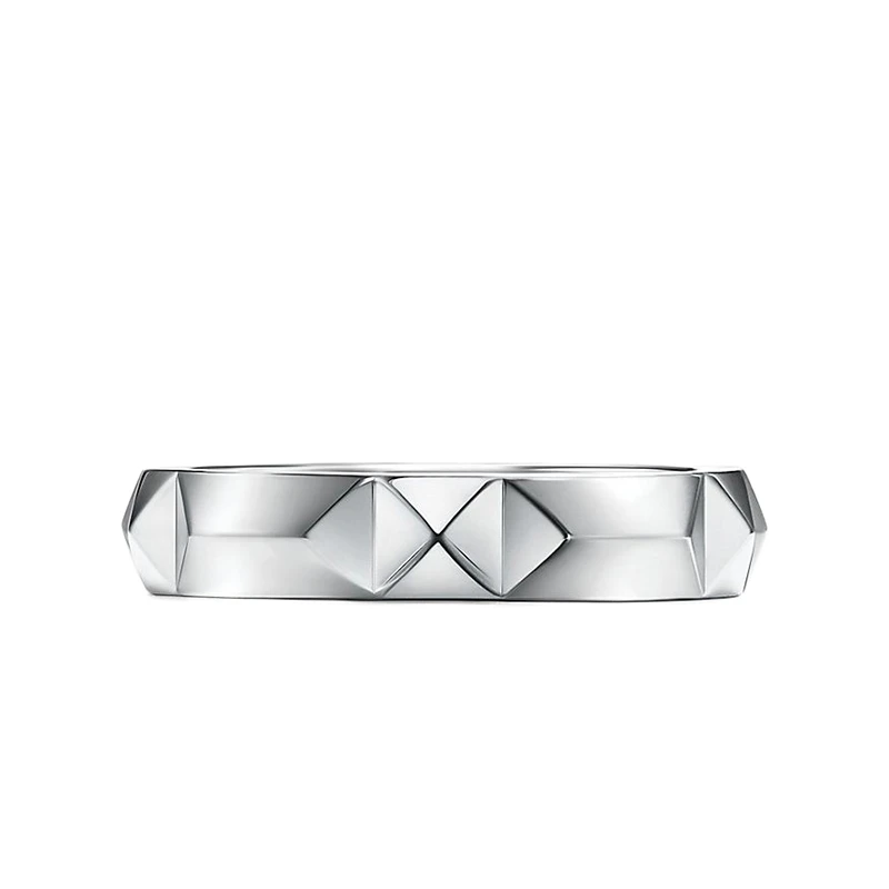   Tiffany & Co./蒂芙尼 True系列 950铂金斜边设计4mm宽简约戒指婚戒GRP11959 商品