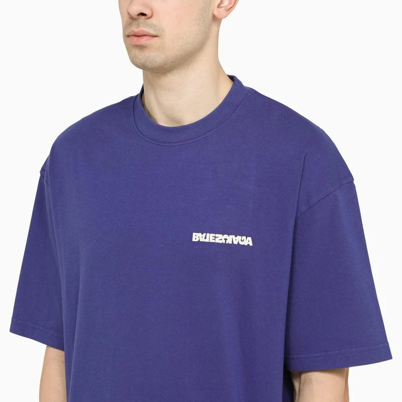 商品Balenciaga|Balenciaga Indigo t-shirt with contrasting logo,价格¥3752,第4张图片详细描述