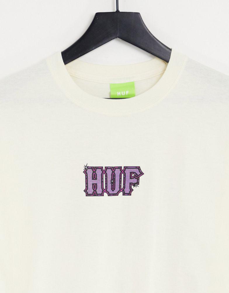 HUF amazing H print  t-shirt in beige商品第4张图片规格展示